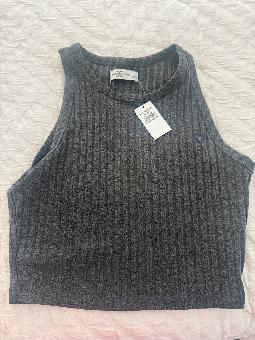 Abercrombie & Fitch Ribbed Dark Gray Tank Top